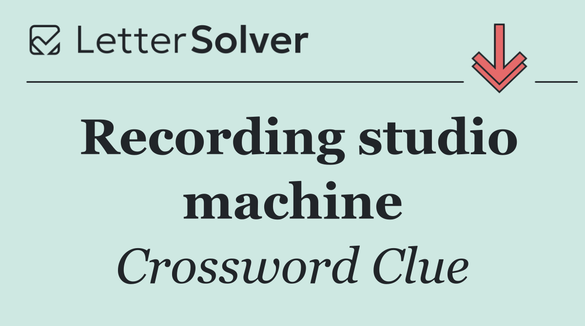 Recording studio machine