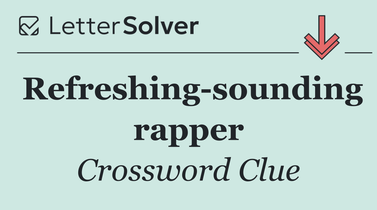 Refreshing sounding rapper