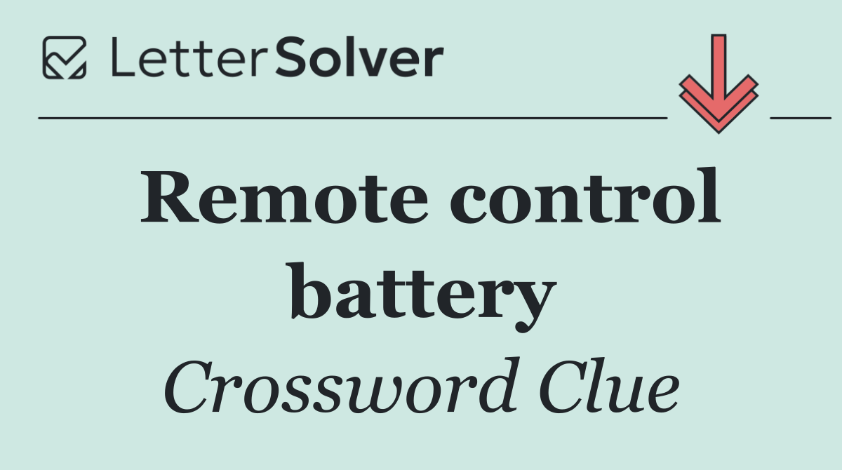 Remote control battery