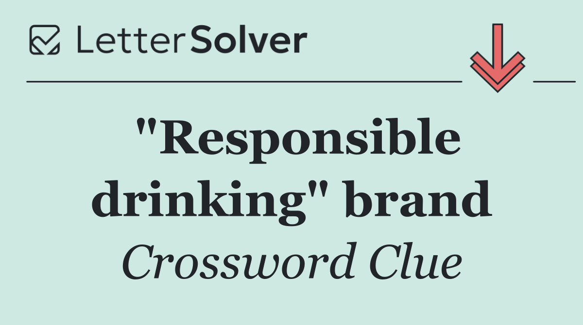 "Responsible drinking" brand