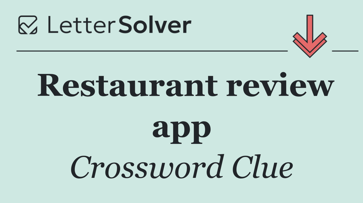 Restaurant review app