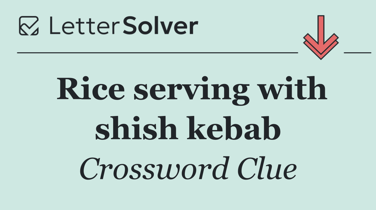 Rice serving with shish kebab