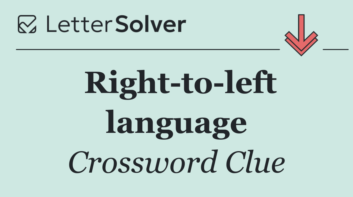 Right to left language