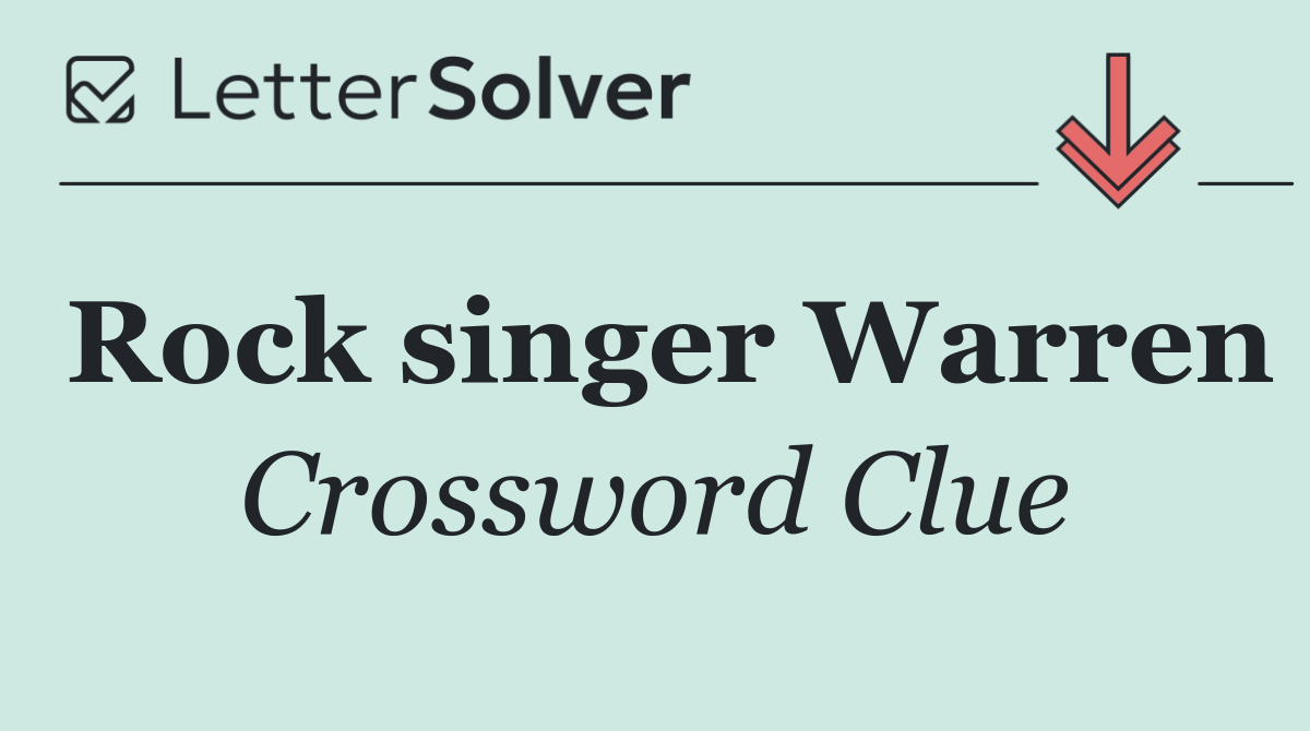 Rock singer Warren