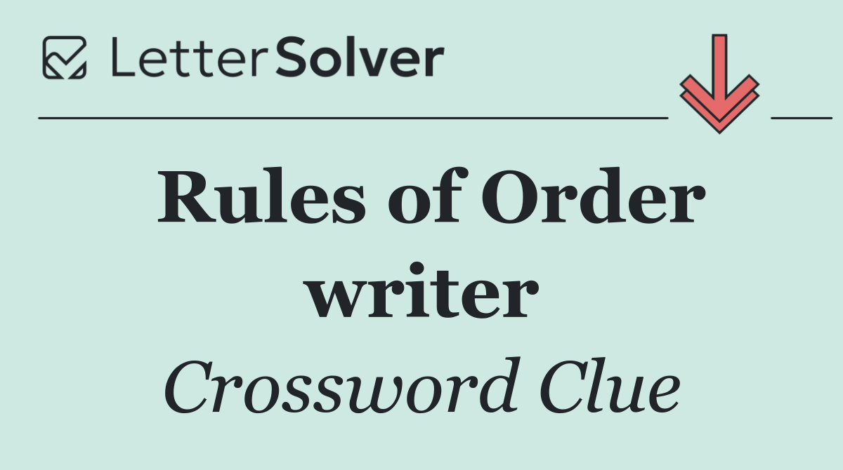 Rules of Order writer