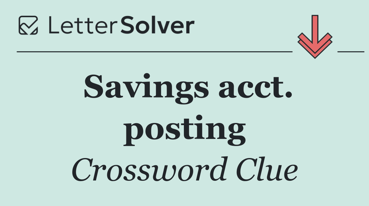 Savings acct. posting