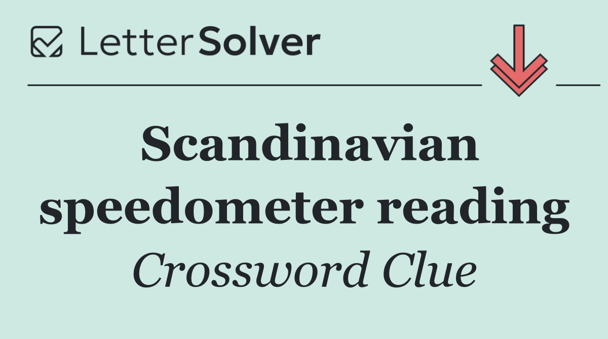 Scandinavian speedometer reading