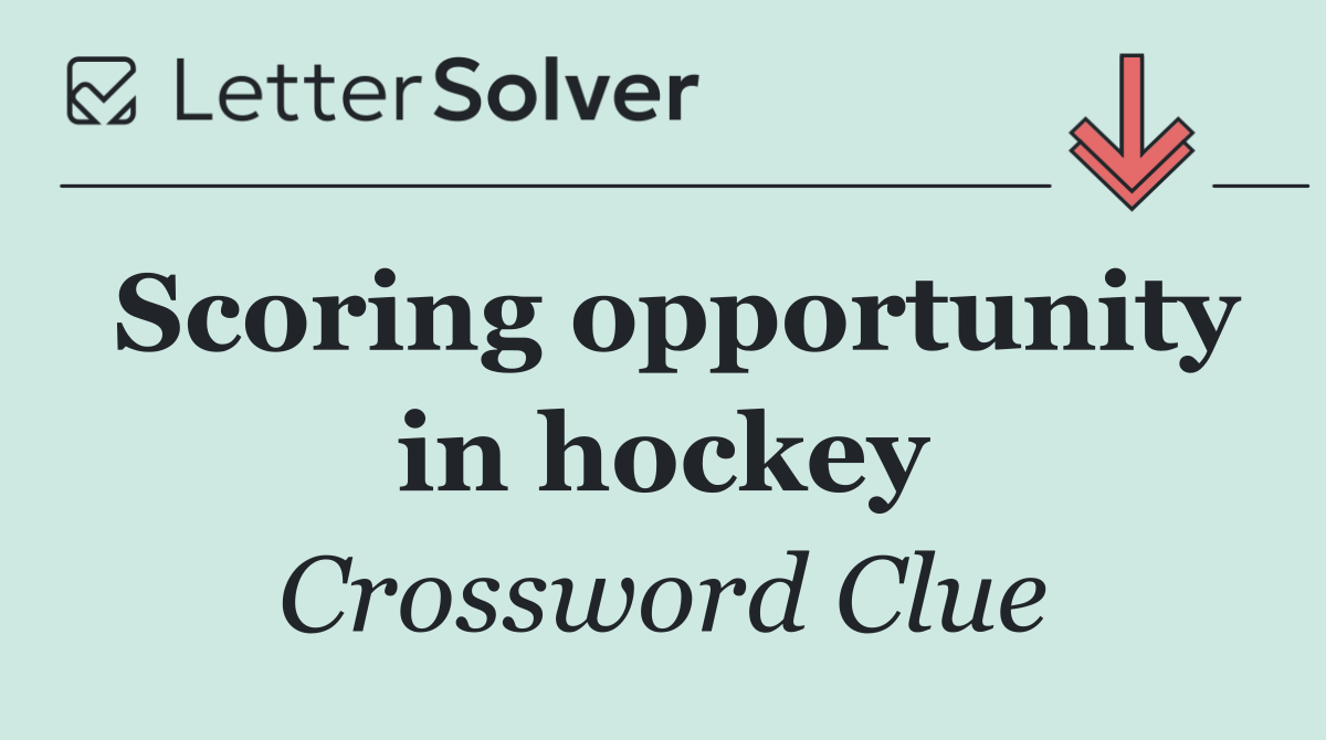 Scoring opportunity in hockey