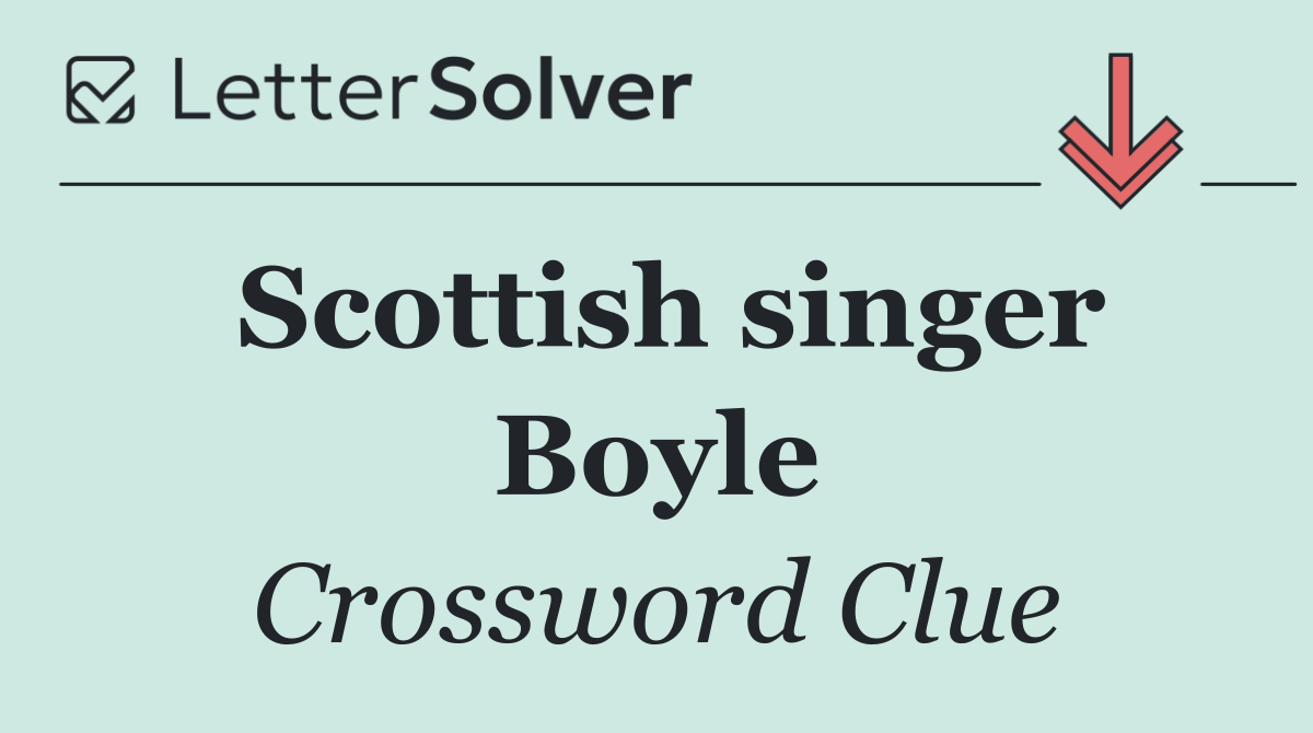 Scottish singer Boyle