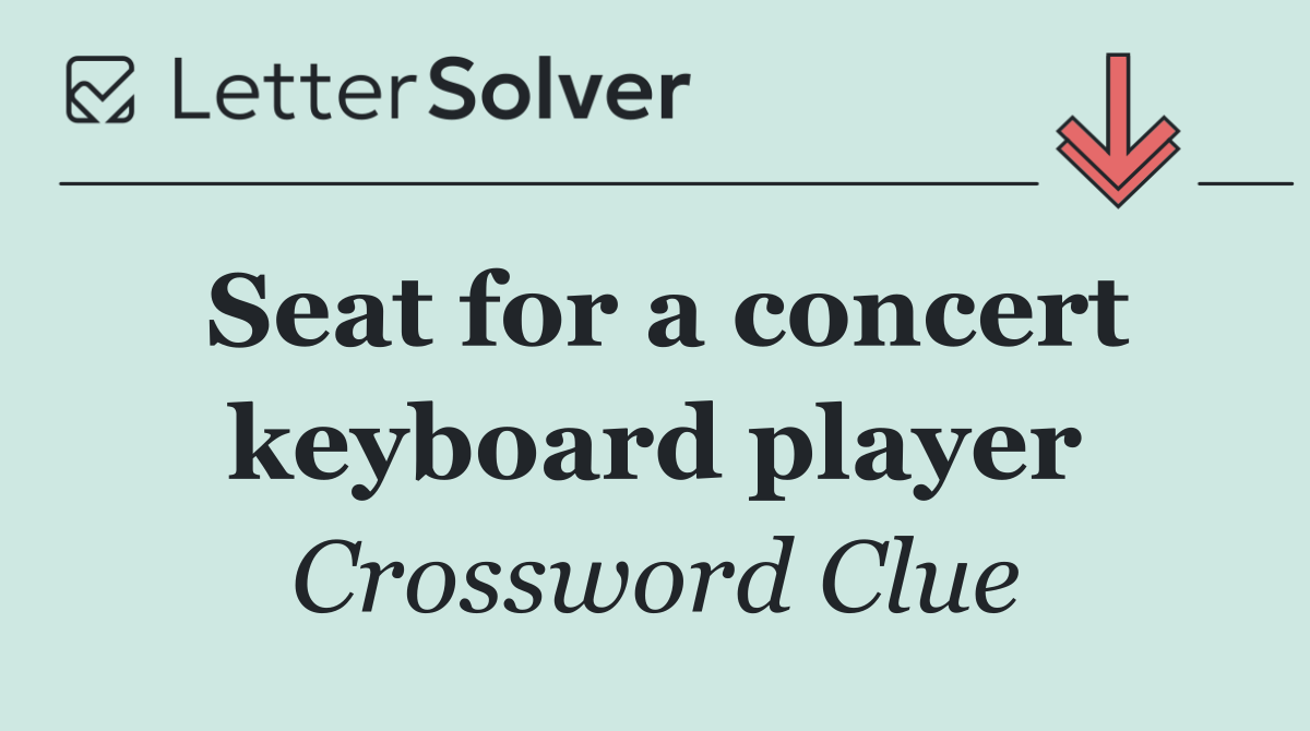 Seat for a concert keyboard player