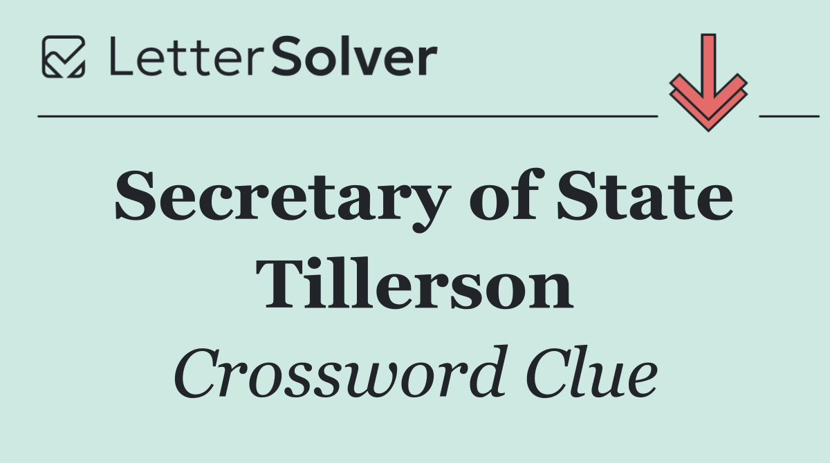 Secretary of State Tillerson