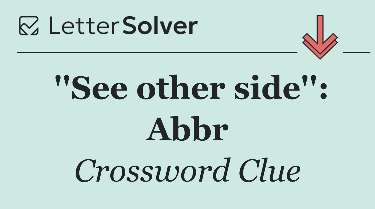 ''See other side'': Abbr