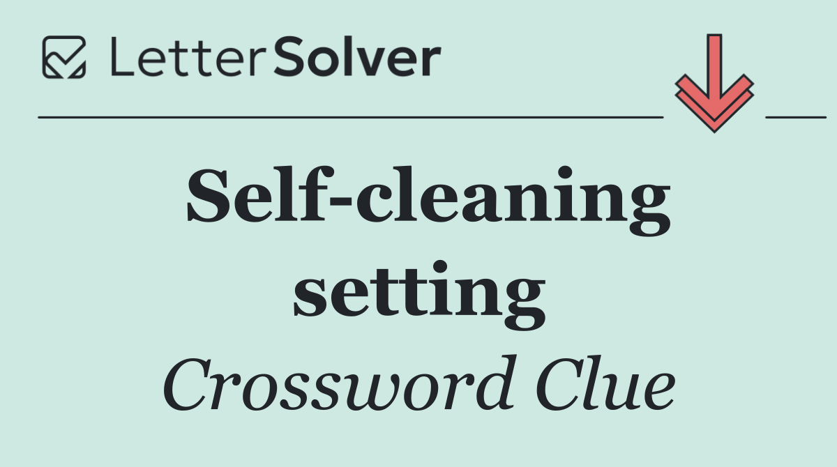 Self cleaning setting