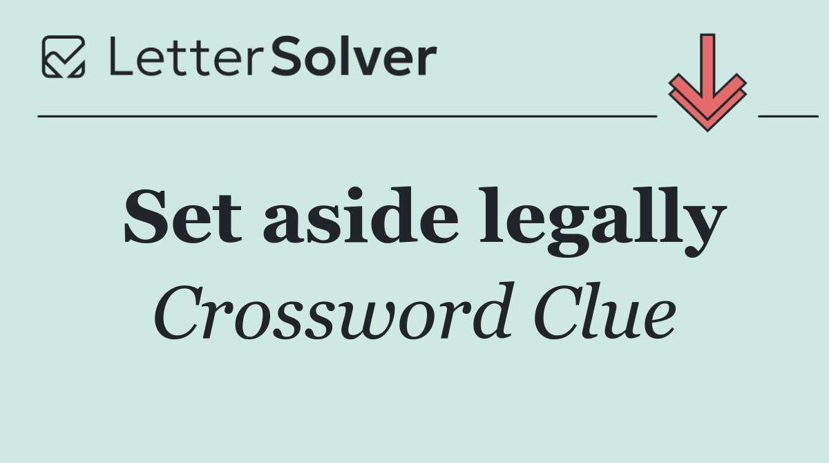 Set aside legally