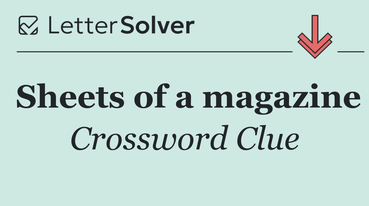 Sheets of a magazine