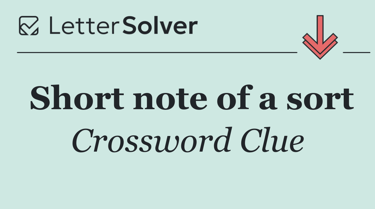 Short note of a sort
