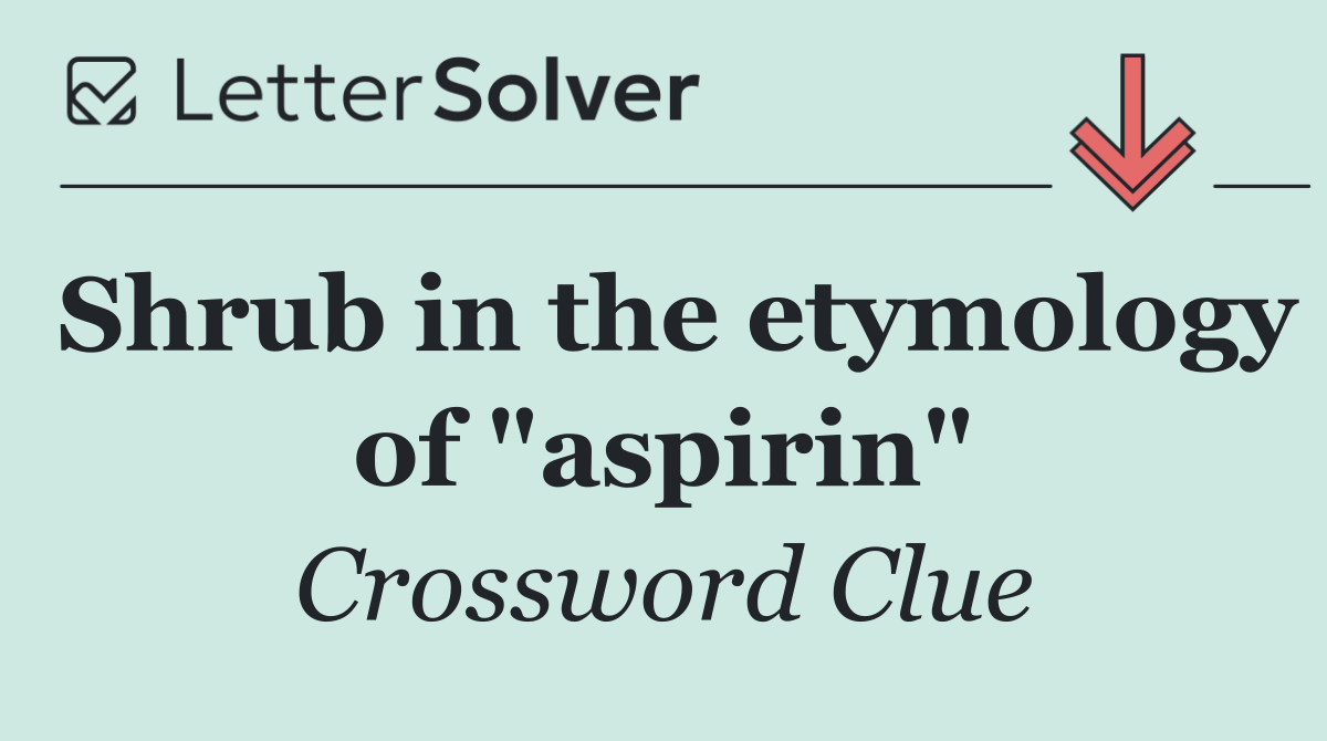 Shrub in the etymology of "aspirin"