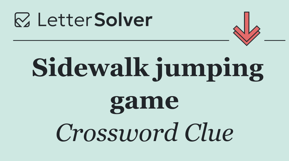 Sidewalk jumping game