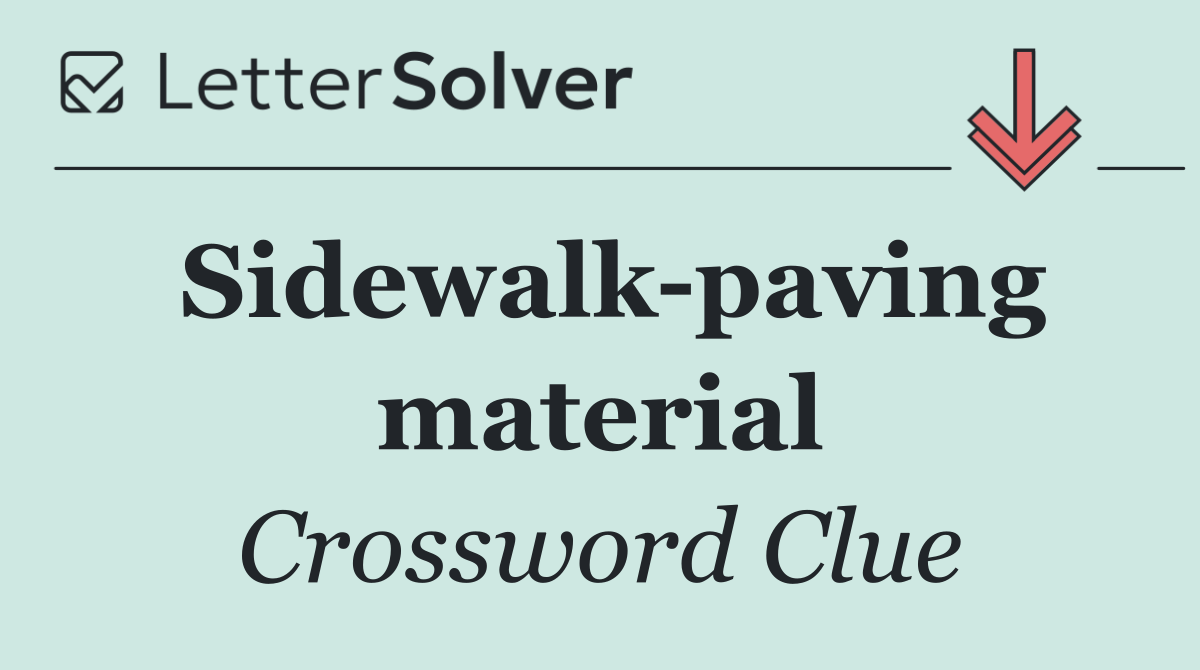 Sidewalk paving material