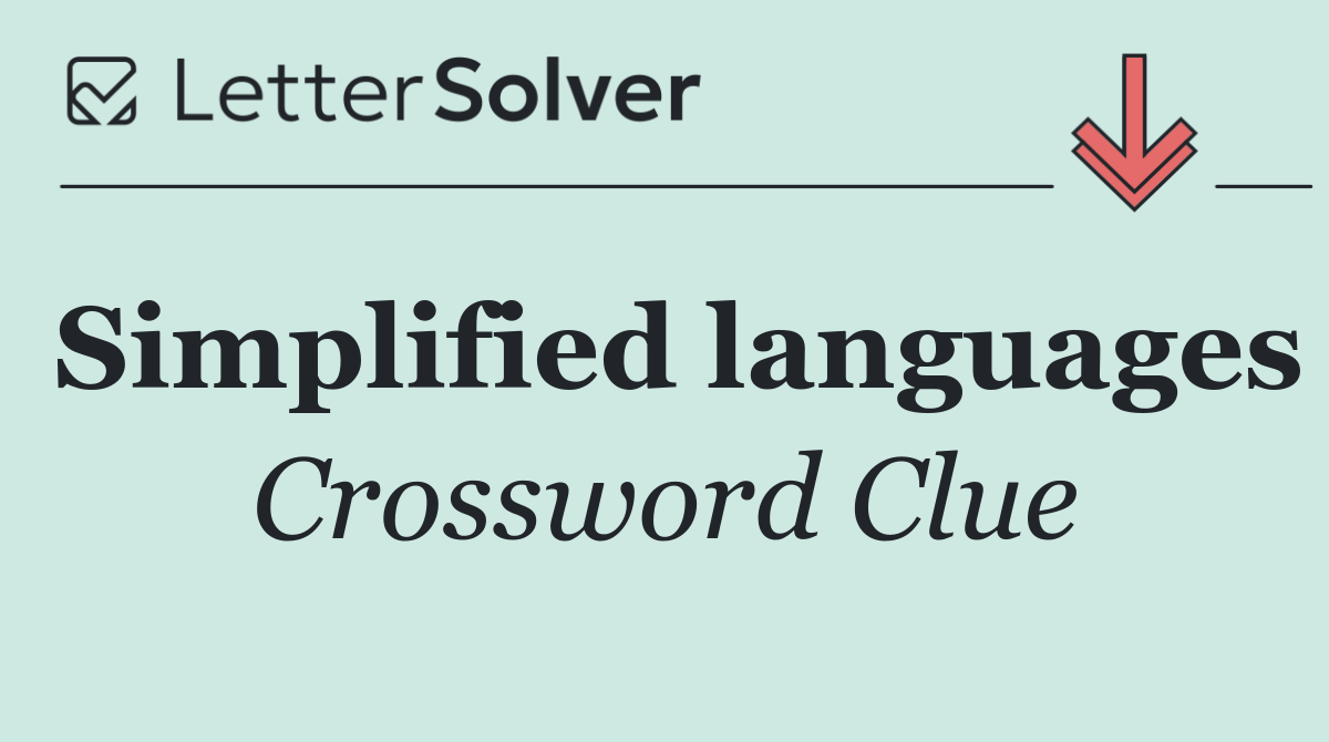 Simplified languages