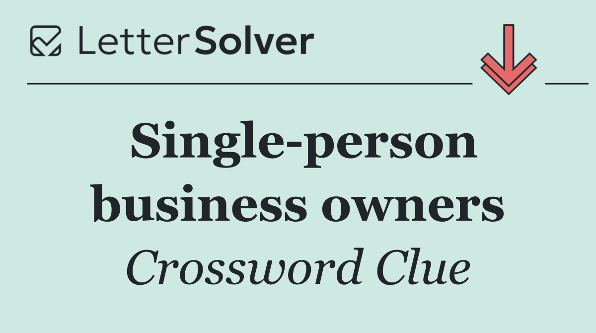Single person business owners