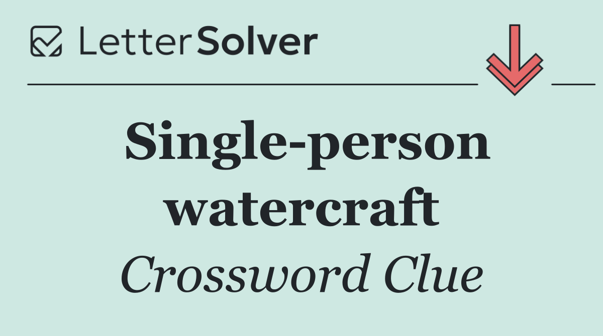 Single person watercraft