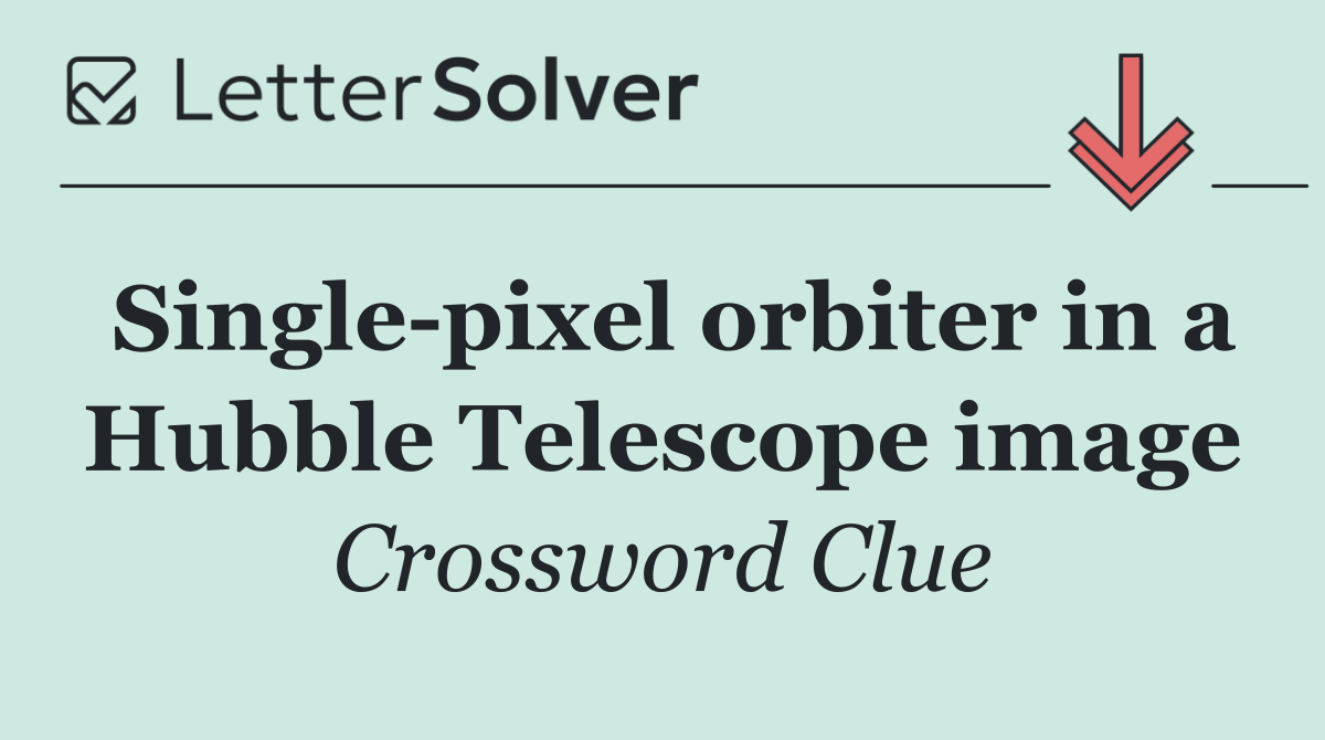 Single pixel orbiter in a Hubble Telescope image