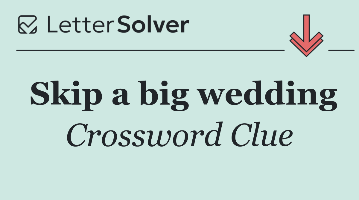Skip a big wedding
