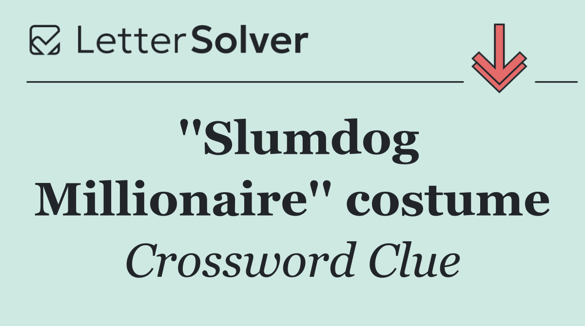 ''Slumdog Millionaire'' costume