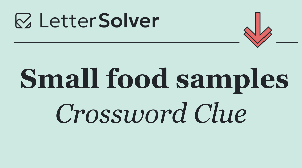 Small food samples