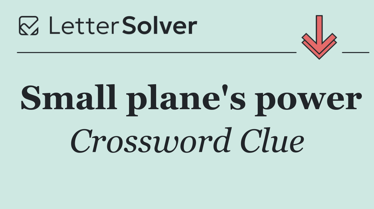 Small plane's power