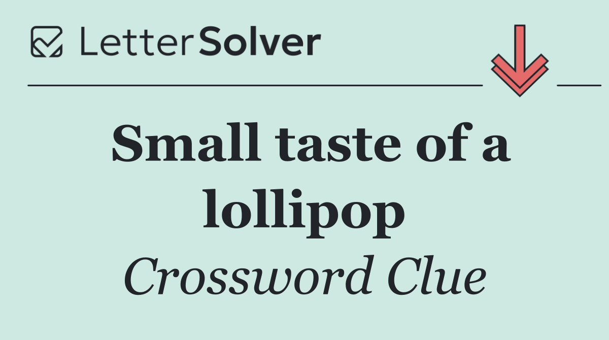 Small taste of a lollipop