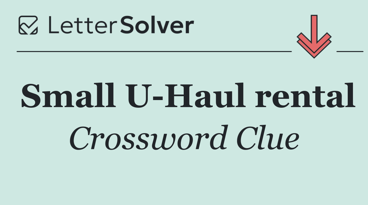 Small U Haul rental