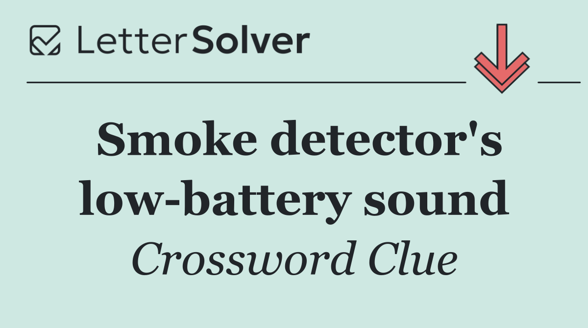Smoke detector's low battery sound