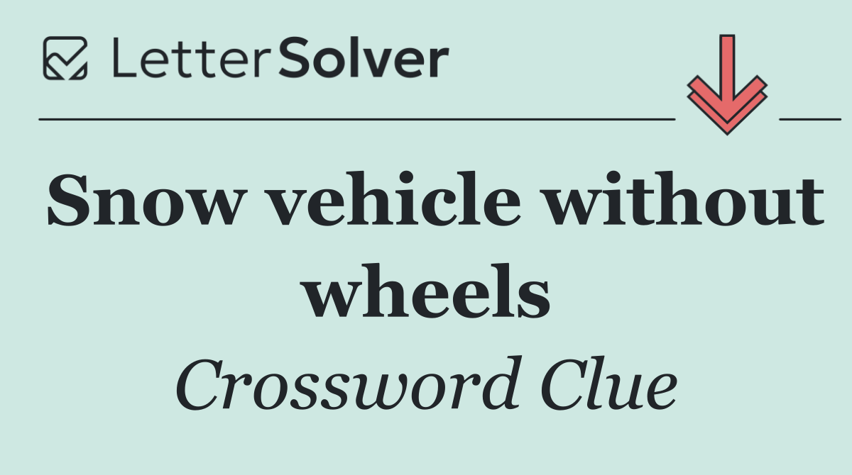 Snow vehicle without wheels