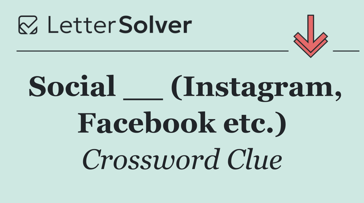 Social __ (Instagram, Facebook etc.)