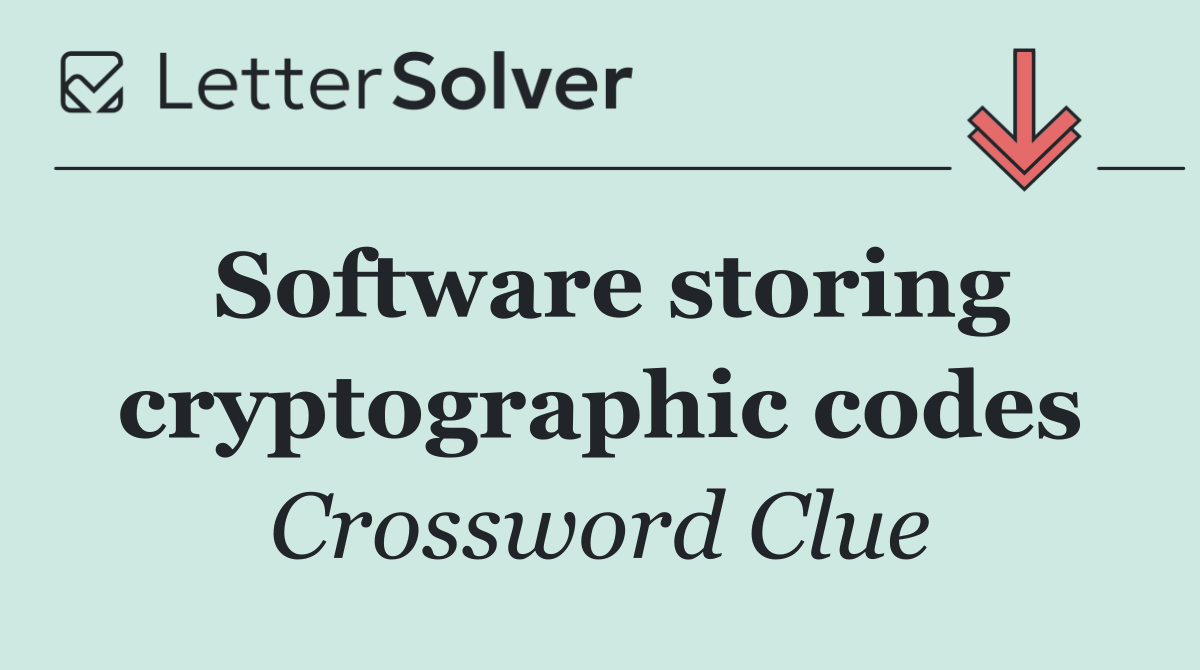 Software storing cryptographic codes