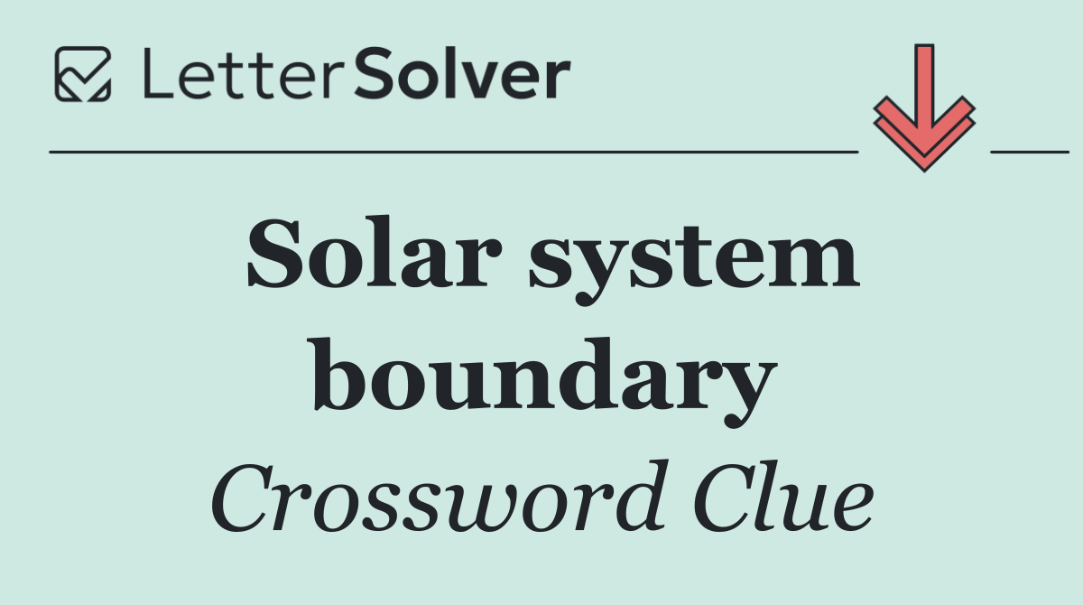 Solar system boundary