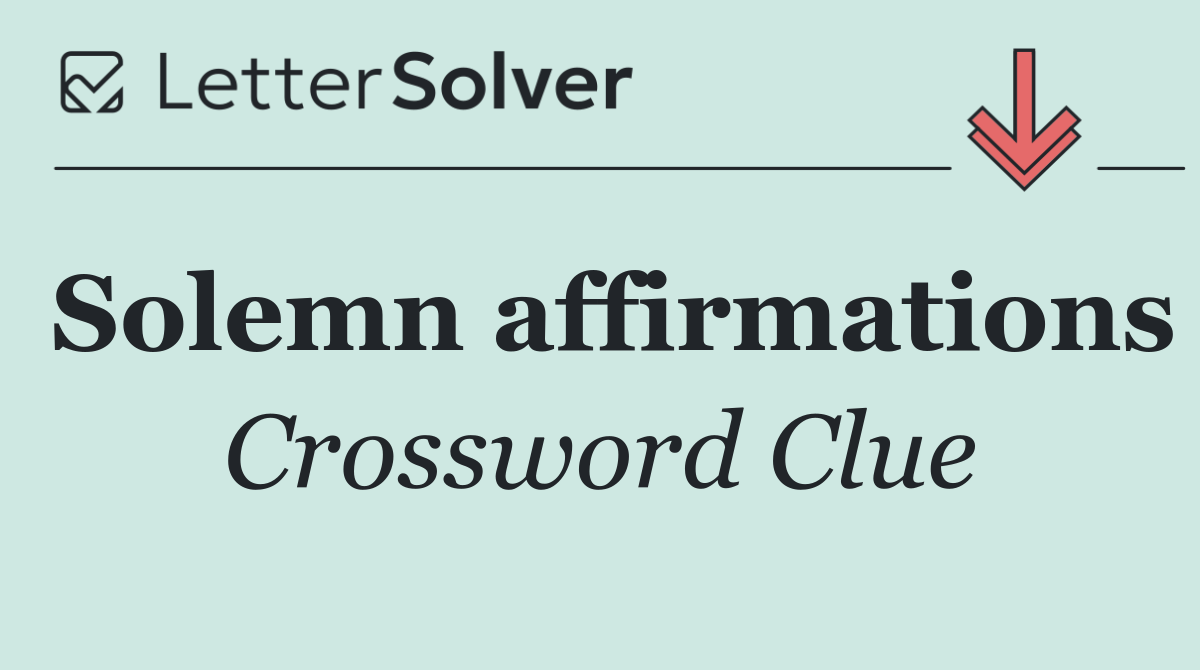 Solemn affirmations
