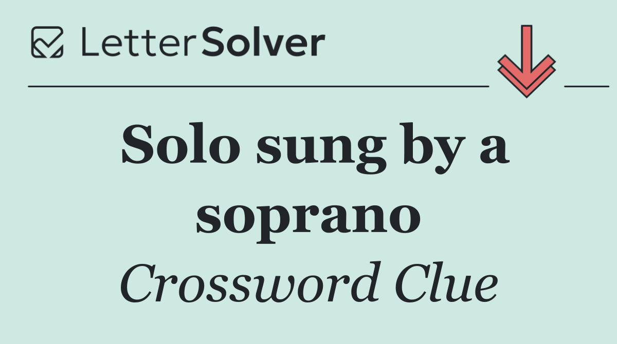 Solo sung by a soprano