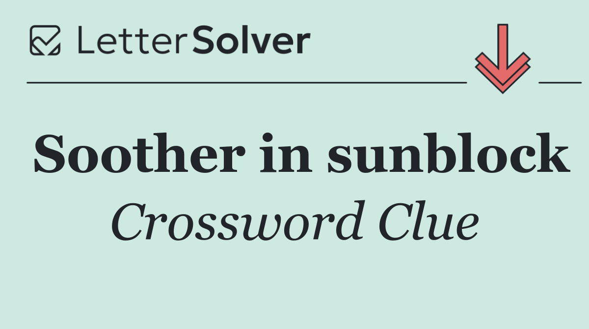 Soother in sunblock
