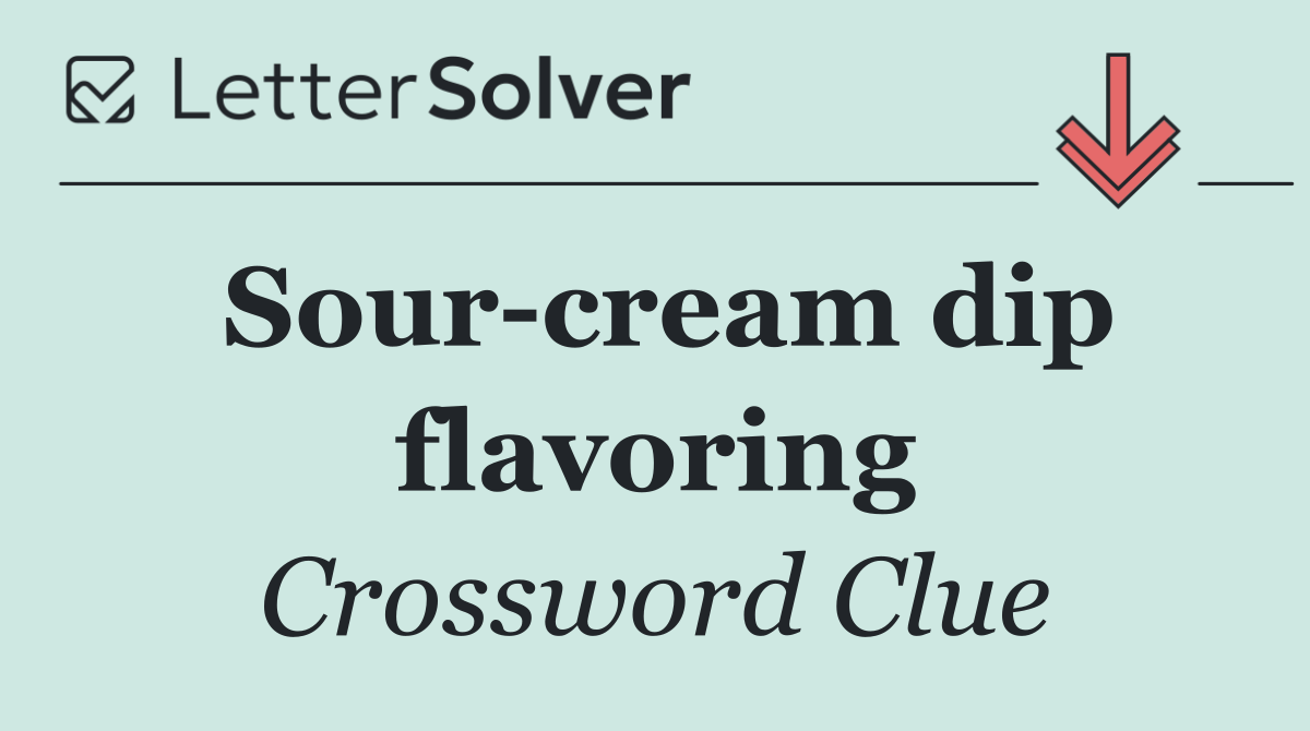 Sour cream dip flavoring