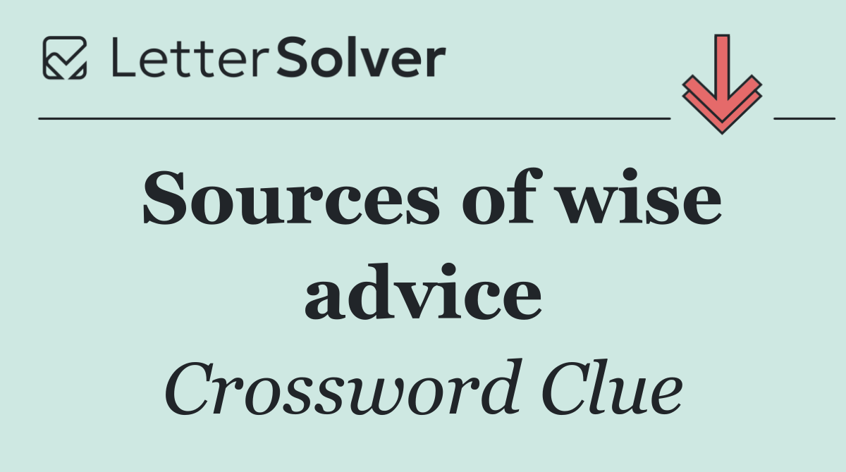 Sources of wise advice