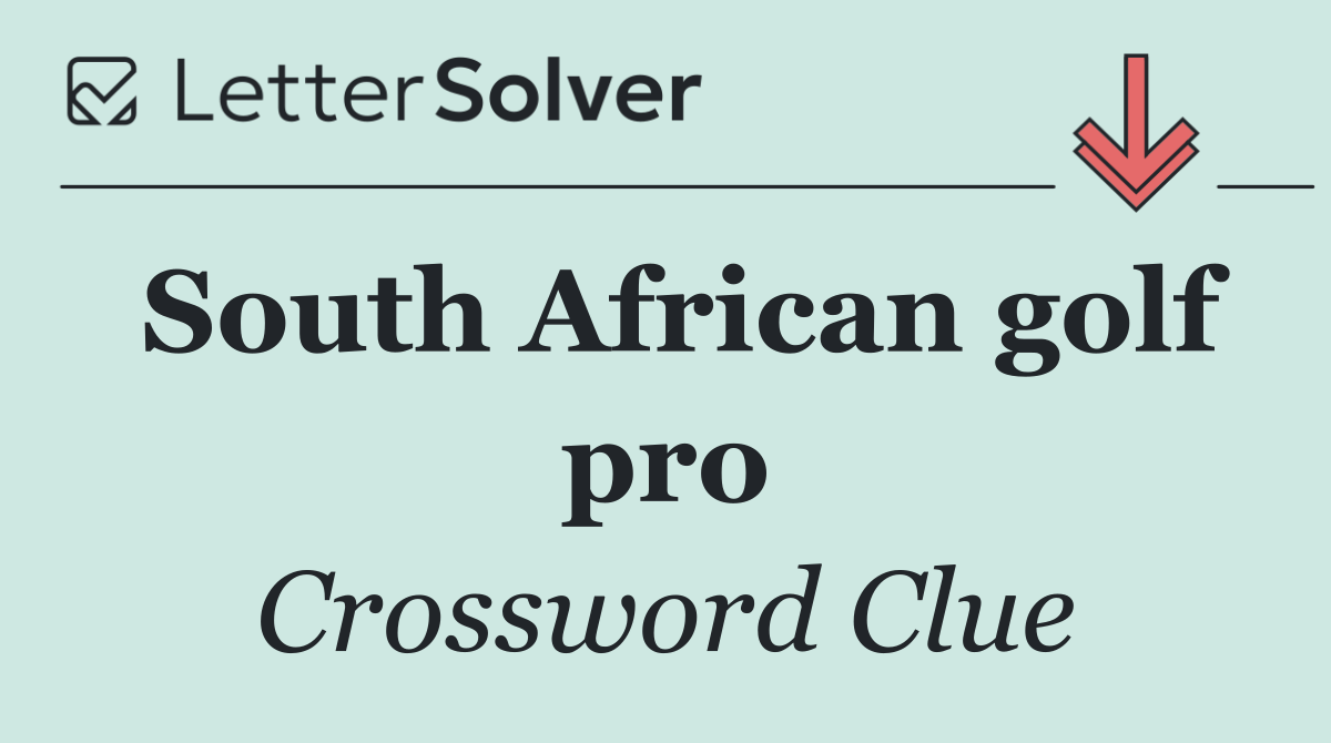 South African golf pro