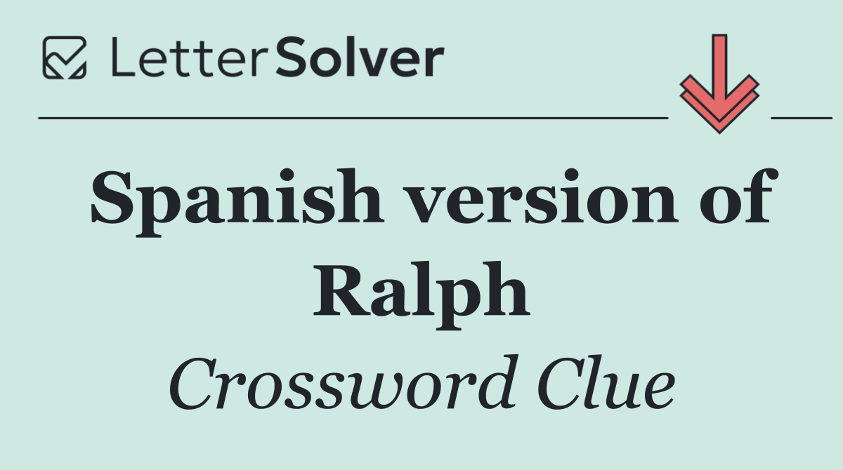 Spanish version of Ralph
