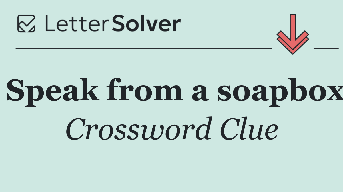 Speak from a soapbox
