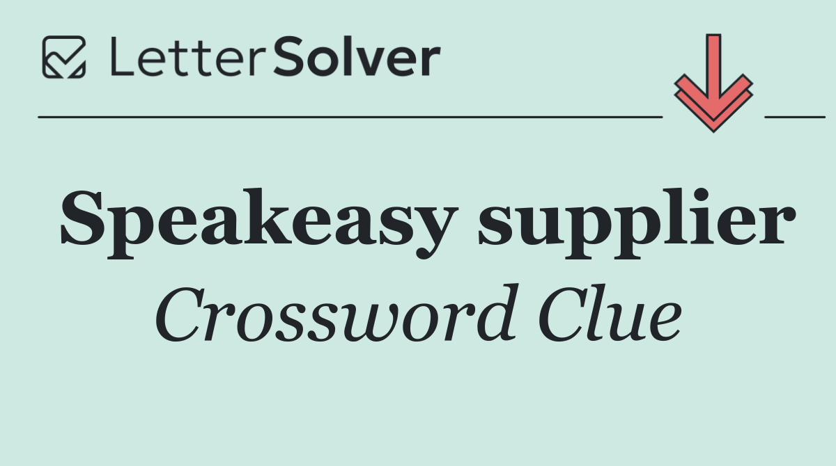 Speakeasy supplier