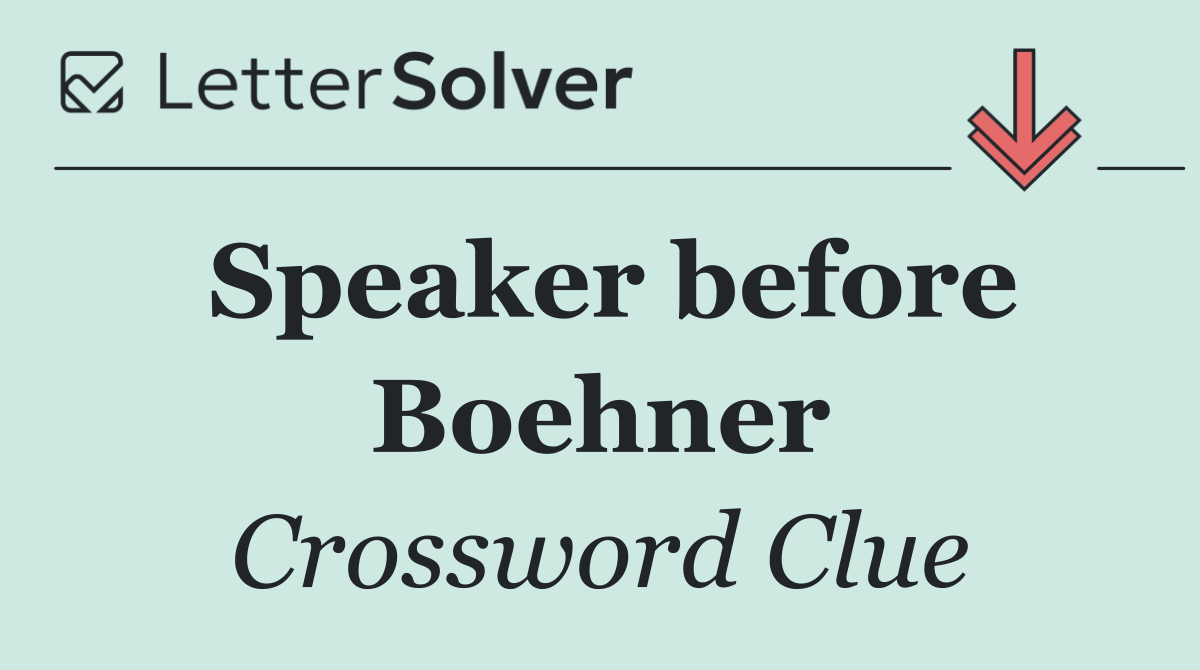 Speaker before Boehner