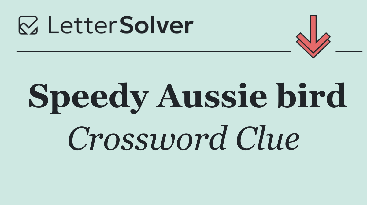 Speedy Aussie bird