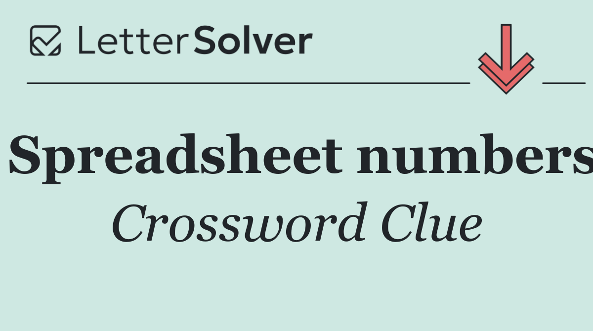 Spreadsheet numbers